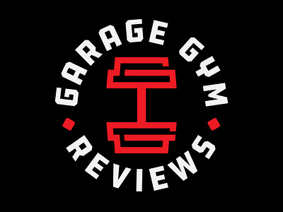 Garage Gym Reviews barbell branding deadbolt design dumbell fitness garage gym reviews gym logo mark vector