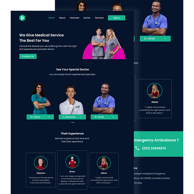 Landing Page Specialist Doctor clean ui design landing page ui ux