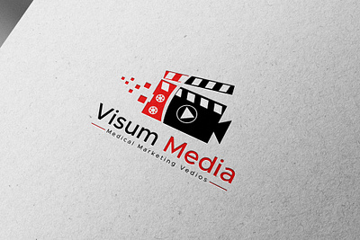 Visum media- music logo 3d app attractive logo black and white branding camera colorful logo design graphic design illustration logo media motion graphics play sound ui vector video