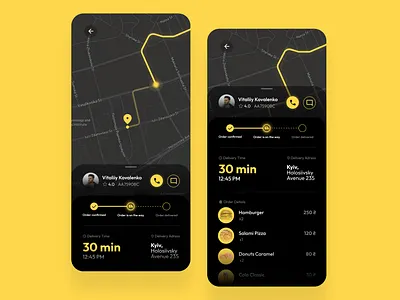 Food Delivery App (Location Tracker) app challenge dailyui dailyui020 delivery design food location meal mobile moc mockup ui uiux