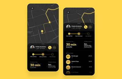 Food Delivery App (Location Tracker) app challenge dailyui dailyui020 delivery design food location meal mobile moc mockup ui uiux