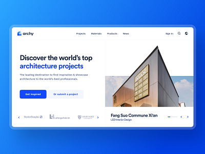 archy architecture inspiration web architecture hero homepage landing layout minimal simple typography ui ux website
