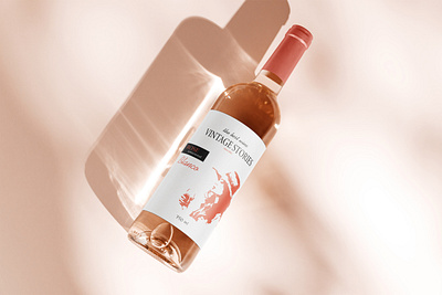 Rose wine bottle design adobe illustrator branding design graphic design illustration vector
