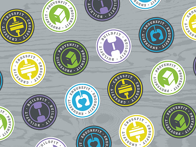 Proven Fitness Stickers branding design icons illustration patches stickers texture vector