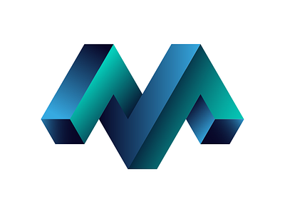 M Letter Logo design 3d adobe illustrator logo design m m letter triangular shaped