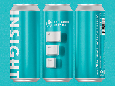 Insight Brewing: Ctrl+Alt+Beer Label beer branding clean craft beer crisp design illustration label label design packaging packaging design print simple