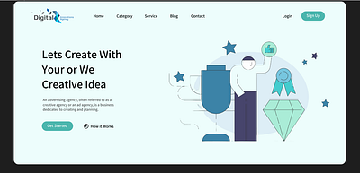 Digital Agency Landing Page Website branding design digital agency graphic design landing page mockup ui web