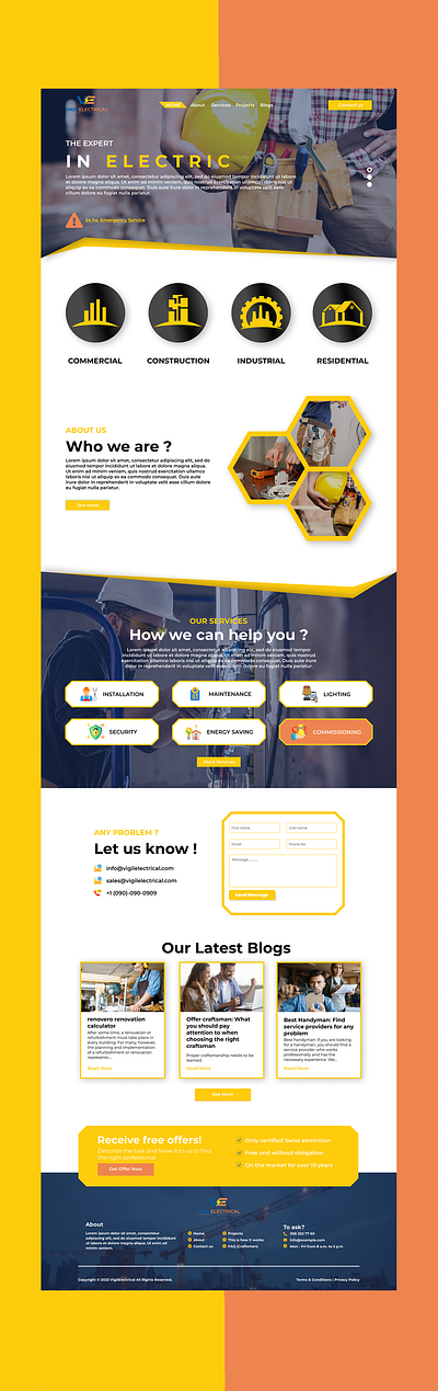 Electrical Services Website UI Design