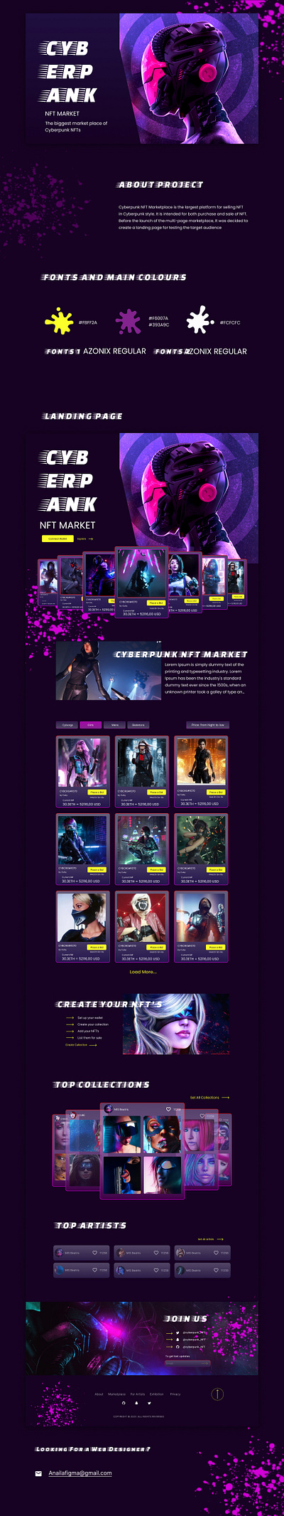 CYBERPUNK MARKET NFTs branding design figma graphic design illustration logo typography ui ux vector