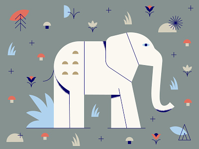 We Move to Heal: Elephant Nature Guide animal art branding clean concept design flat graphic design icon icons illustration illustrator minimal nature vector