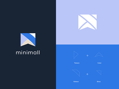 Minimall Logo blue logo branding logo m logo