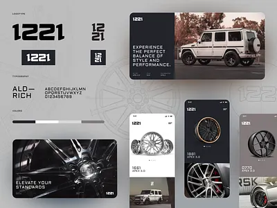 1221 wheels brand visuals automotive behance brand brand identity branding car design graphic design illustration logo logotype mobile styleguide stylescape ui vector wheels