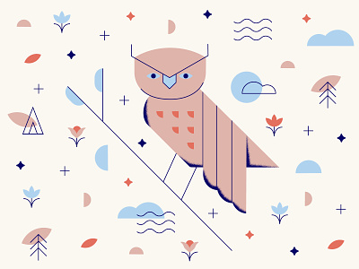 We Move to Heal: Owl Nature Guide animal art branding clean concept design flat graphic design icon icons illustration illustrator nature owl vector