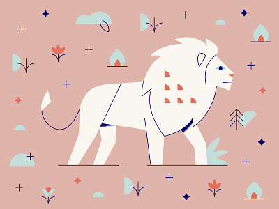 We Move to Heal: Lion Nature Guide animal art branding clean concept design flat graphic design guide icon icons illustration illustrator lion minimal nature vector