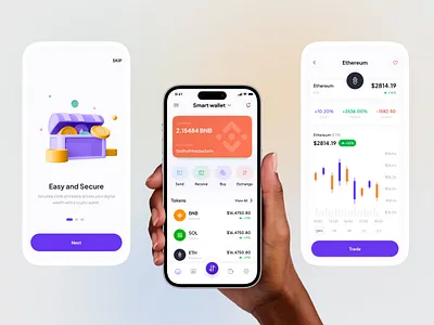 Crypto Wallet App app business crypto crypto tracking crypto wallet digital asset digital wallet finance fintech marketplace mobile mobile app nft nft app product design wallet wallet app