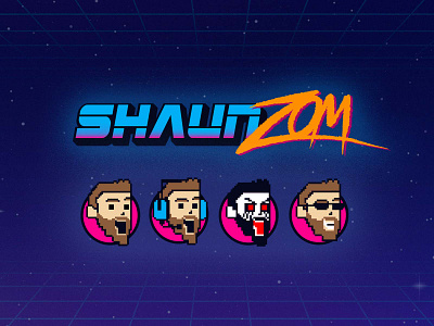 Shaun Zom Logo and Icon Set actor celebrity content creator gaming musician pixel art twitch video games