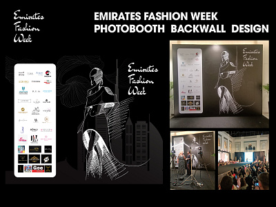 Backwall Design - Emirates Fashion Week art backdrop design backwall design branding design dubai dubai design dubai designer dubai fashion design emirates fashion week fashion design fashion show flat minimalist photobooth design uae designer udara indunil udarts udarts dubai vector