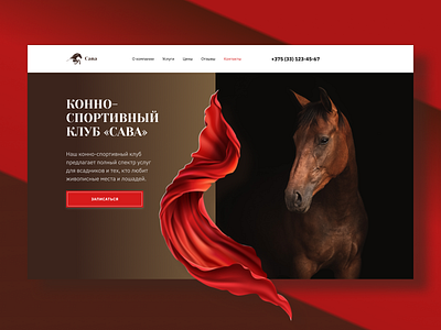 Сайт конно-спортивного клуба "САВА" design figma typography ui uiux веб