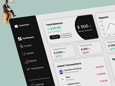 Finance Dashboard dashboard design expenses figma finance illustration money ui
