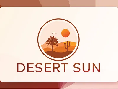 Desert sun logo design 2d branding design dessert flat graphic design illustration logo logo design logo folio minimalist natural ogofolio sun vector