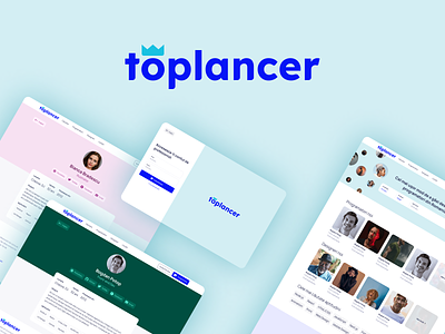 Toplancer app branding hiring jobs light listing logo profile search simple ui ux website