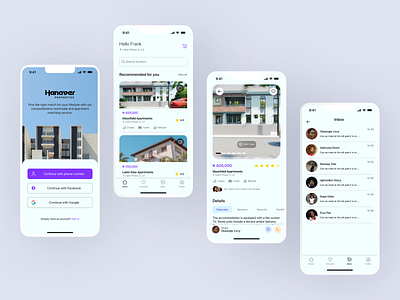 Hanaver Properties (Real Estate App) app behance design mobile design real estate ui uidesign ux