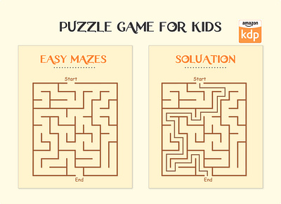 Mazes Puzzle Book for Kids amazon kdp amazon kindle audio book book cover design graphic design illustration kdp book interior kdp pages logo mazes mazes book for kids paperback