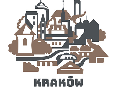 Vector drawing, Krakow streets and buildings adobe illustrator design graphic design illustration vector