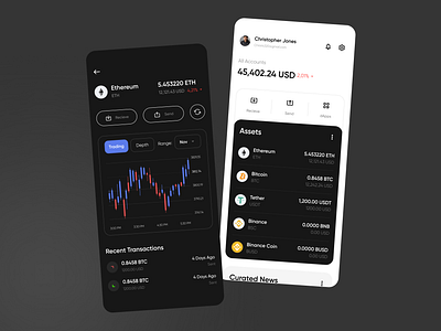 Crypto Wallet Concept binance bitcoin blockchain chart coinbase crypto crypto design crypto wallet dapp dapps ethereum finance fintech minimal design wallet wallet design wallet ui