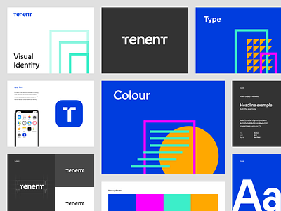 Tenent - Visual Identity Concept bold brand brand guide branding colourful deck design graphic design logo slides visual identity