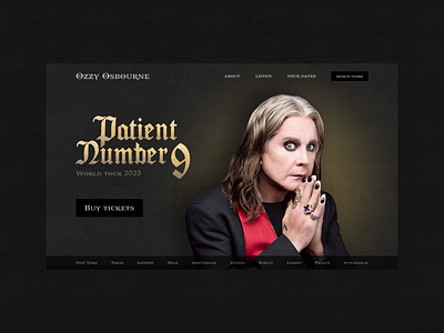 Ozzy Osbourne's "Patient Number 9" album promo design landing promo ui