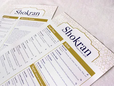 Shokran Rebrand + Menu Design branding design graphic design logo menu menu design restaurant