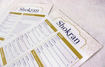 Shokran Rebrand + Menu Design branding design graphic design logo menu menu design restaurant