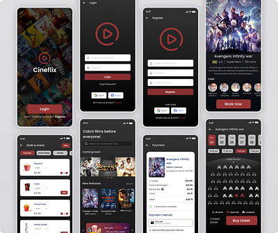 Movie Ticketing Mobile App UI Design cinema mobile app ticket ticketing ui ui design ux