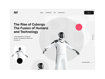 RB7- Artificial Intelligence Humen Technology Website animation artificial intelligence landing page nft popular robot robot website treandy ui design web web design website website design