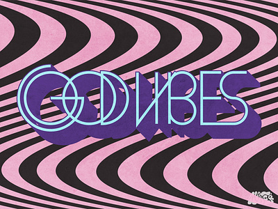 good vibes design funky good vibes graphic design groovy retro throwback typography vector vibes vintage wiggly