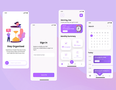 Scheduling app app branding design illustration ios mobile ui ux vector