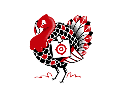 Open Season character clean illustration one color red spot illustration turkey vector wild turkey