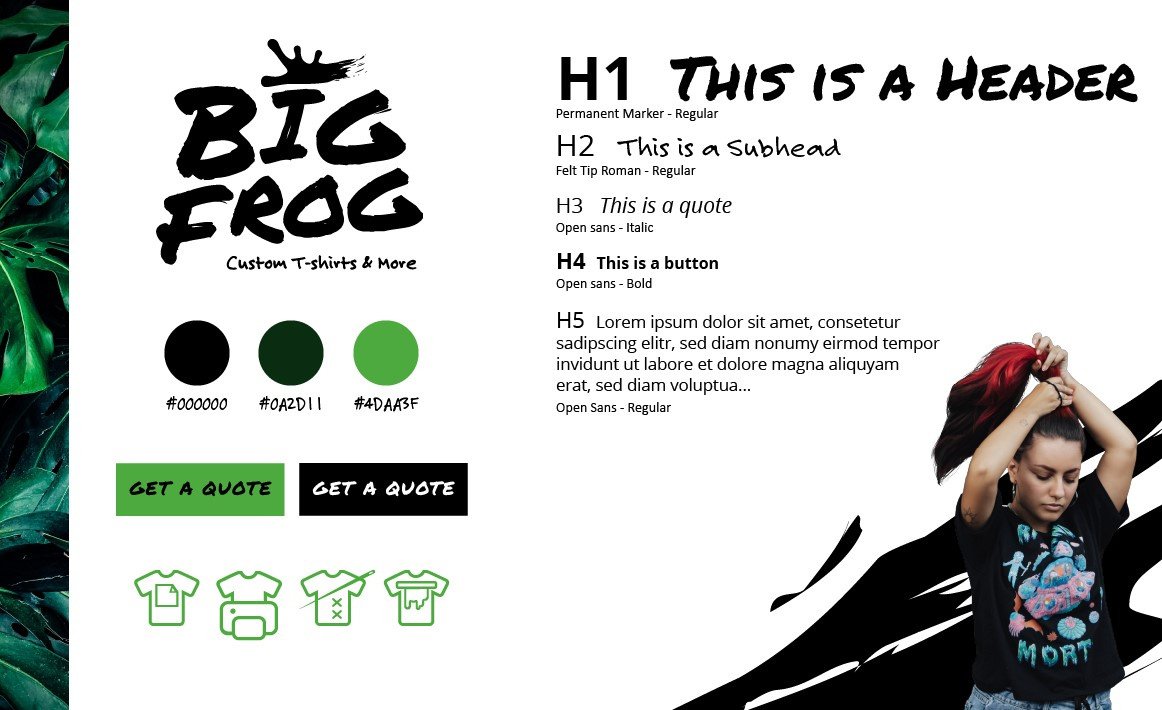 Rebrand Concept for Big Frog Custom T-shirts & More branding design graphic design icon logo