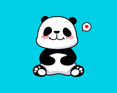 Lovely panda animal bamboo bear design graphic design illustration panda typography vector