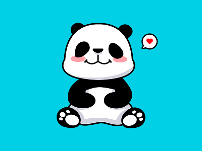 Lovely panda animal bamboo bear design graphic design illustration panda typography vector