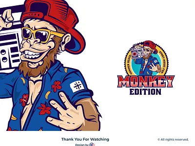 Mascot Logo character logo creative logo illustration illustrator logo mascot mokey logo music logo