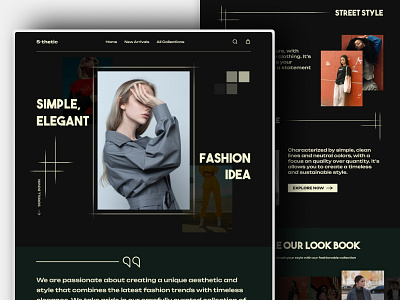S-thetic | Landing Page Website apparel clean clothes clothing clothing company elegant fashion fashion brand fashion store fashion web minimalist outfit simple street fashion street style style style fashion ui uiux web design