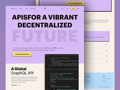 The Graph - Defi Future Landing Page Redesign defi landing defi landing page defi redesign defi website defi website design design homepage landing page ui web web design website
