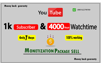 100% YouTube monetize service monetize subscribe youtube youtube marketing