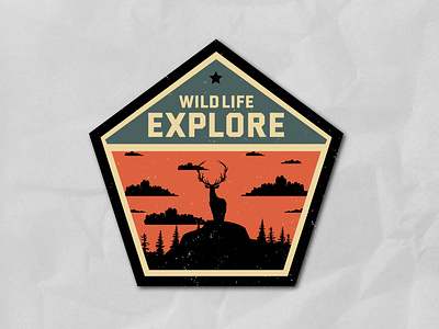 Vintage Badge design for wildlife explore design graphic design logo sticker sticker design vintage vintage badge vintage logo vintage sticker wildlife sticker