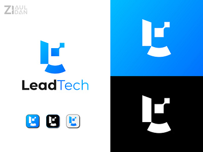 Lead Tech - Logo Design app logo branding business logo corporate identity creative cyber data digital graphic design l lead logo design modern online startup logo t tech technology user interaction vector