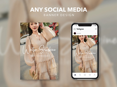Synthetic - Winter Sunshine Collection | Banner banner collection fashion girl graphic design social media winter