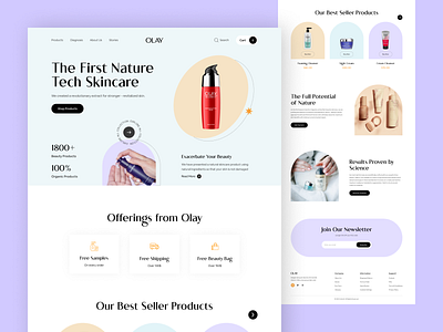 Beauty Skincare Product Landing page beauty beauty care clean cosmetics web design ecommerce figma landing page design minimal personal care product page design skin skincare ui uiux web website website beauty website design