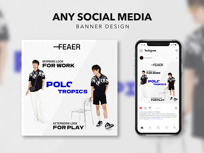 Polo Tropics | Fashion Design banner collection fashion graphic design man social media